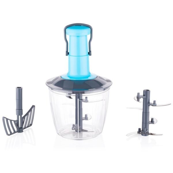 6 Blades Manual Hand-Press Vegetable Chopper (1100 ML / Mix Color)