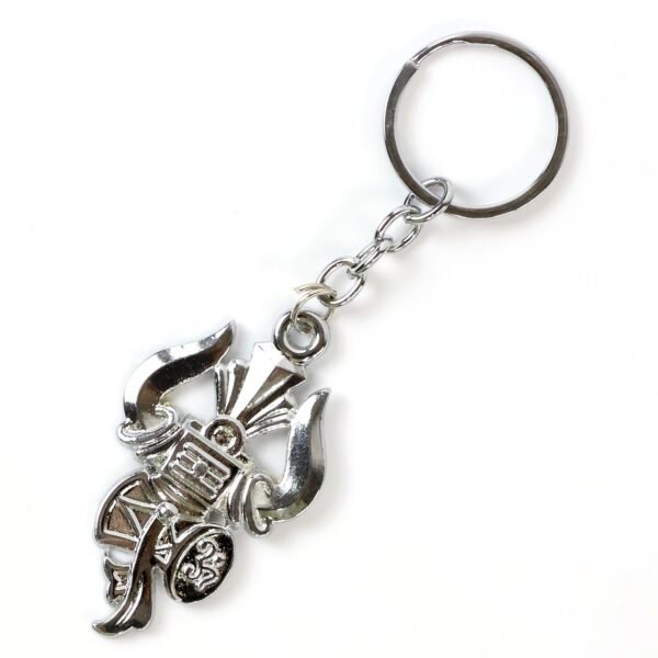 Trishul Damru Shiv Symbol Silver Keychain (1 Pc)