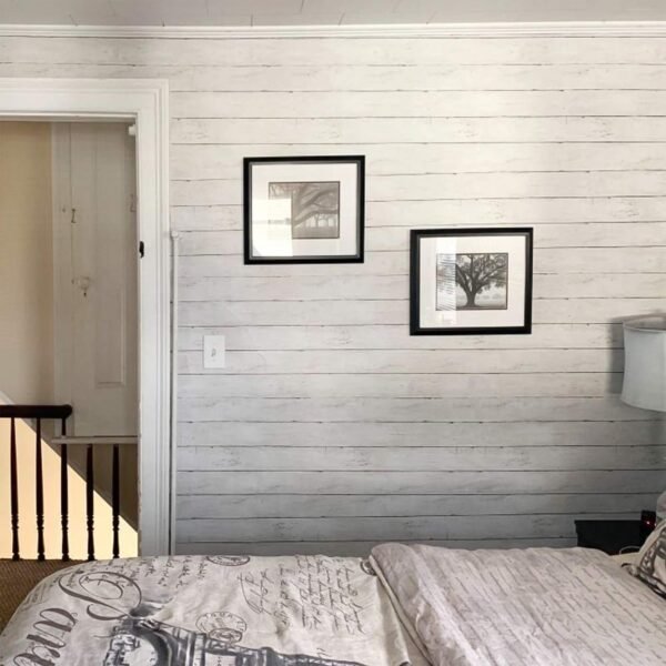 White Wood Grain Self-Adhesive Wallpaper 45 cm x 10 meter (1 Pc)