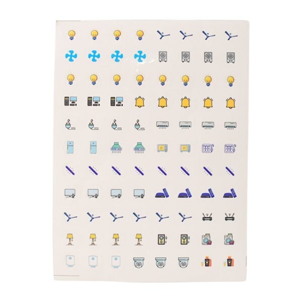 Pack of 10 Sheet Smart Switch Icon Sticker Sheet (10 Sheet, multi Icons)