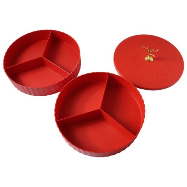 2 Layer Multipurpose Decorative Dry Fruit and Snack Serving Tray (1 Pc)