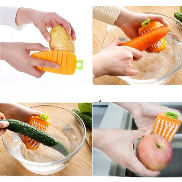 Vegetable Scrubbing Brush Non Toxic Fruit Brush Carrot Shape for Vegetables