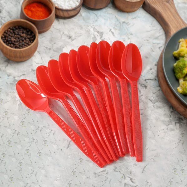 Reusable Food-Grade Plastic Spoons (10 Pc)
