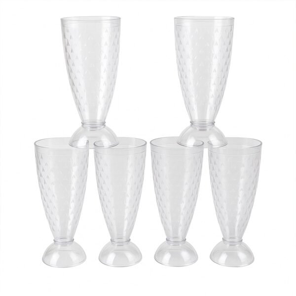 Supermom Transparent Plastic Milkshake Glass Set (400ML / 6 Pc)