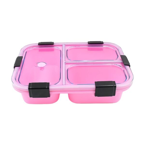 Plastic 3 Compartment Insulated Lunch Box, Lunch Box (1 Pc)