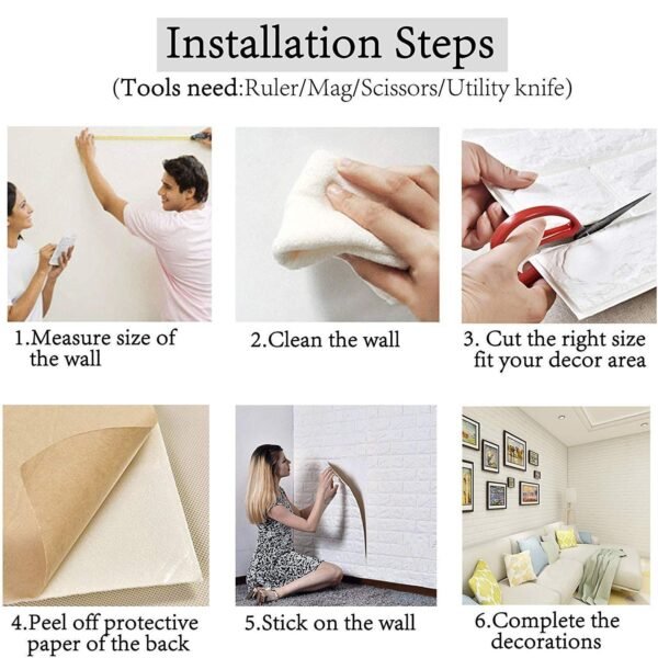 Stone Design 3D Wallpaper Sticker Panels for Ceiling Living Room Bedroom