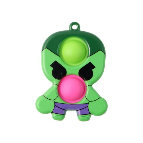 Silicone Pop It Fidget Toy with Keychain Clip (1 Pc)