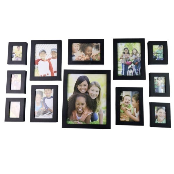 Premium Black Photo Frame Set 12 Pcs Wall Hanging Gallery Frames
