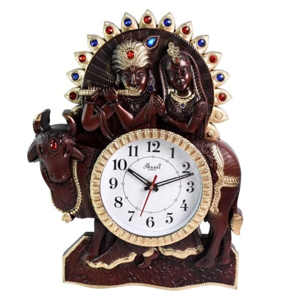 Analog Latest Stylish New Models Wall Clock with God Radha Kishan Frame