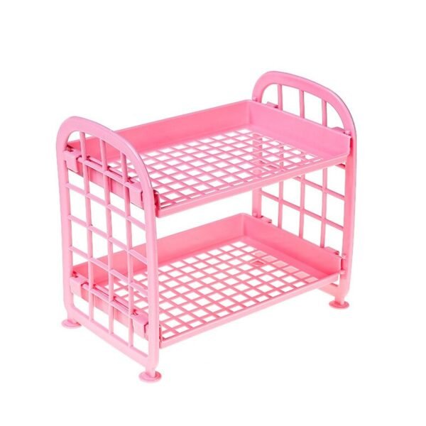 05_4f3576c8-4274-4ddd-aa1c-eae66dc3d4d5.jpg 2Layer Foldable Plastic Small Storage Shelf / Rack (1 Pc / Mix Color)