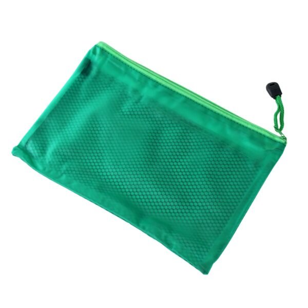 Zipper Mesh Pouch Multipurpose Travel Bag for Cosmetics Makeup Offices (25x16 Cm)