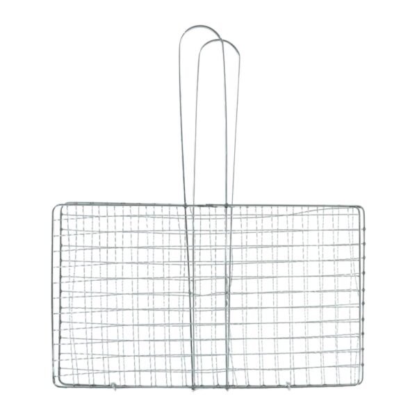 Heavy-Duty Stainless-Steel Barbecue Grill Basket (1 Pc)