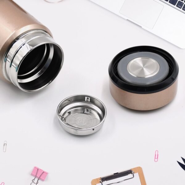 Stainless Steel Vacuum Bottle with Cup Lid Thermos for Hot Cold Drinks Travel Use 1 Pc