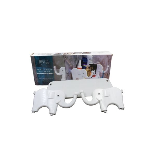 Elephant-Shaped Wall Shelf – No-Punch Mini Organizer for Kitchen & Bathroom