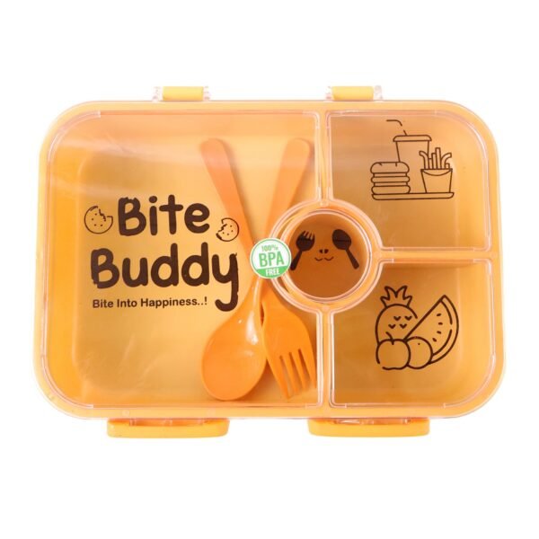 05_60edf4b9-abb4-4397-9a4d-5907db3c85c8.jpg Bite Buddy 4-Compartment Leak-Resistant Plastic Lunch Box with Spoon & Fork
