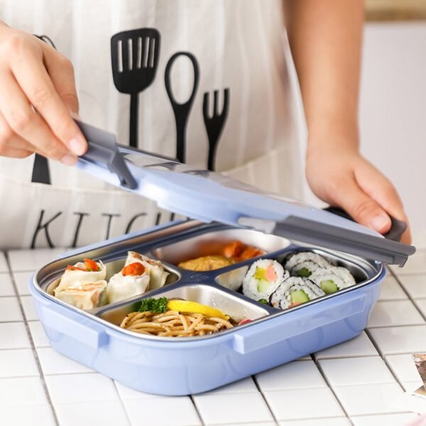 Black Transparent 4 Compartment Lunch Box