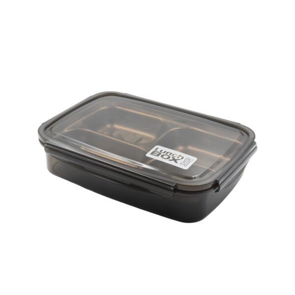 Black Transparent 4 Compartment Lunch Box for Kids and adults For Office, Travel, School
