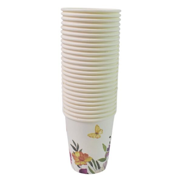 Disposable Paper Cups, Disposable Tea, Coffee Cups (24 Pcs Set / Mix Color & Design)