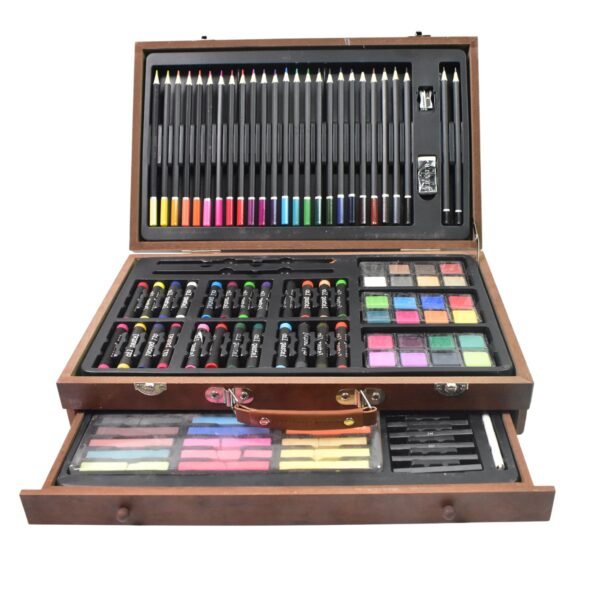 Artist Drawing & Painting Color Set ith Wooden Case (112 Pcs Approx)