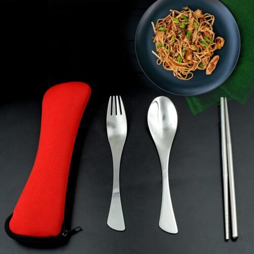 Picnic Dinner Spoon Fork Chopsticks Cutlery Set High Quality Tableware 4 Pc 1 Set