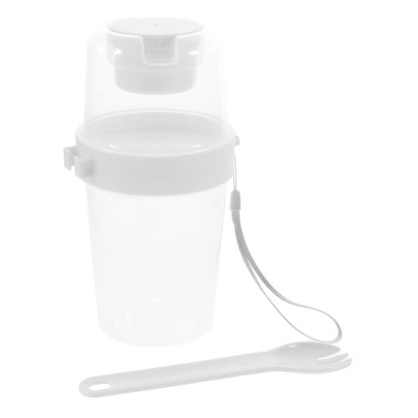 2-Piece Salad Cup Lunch Container with Dressing Storage and Reusable Fork