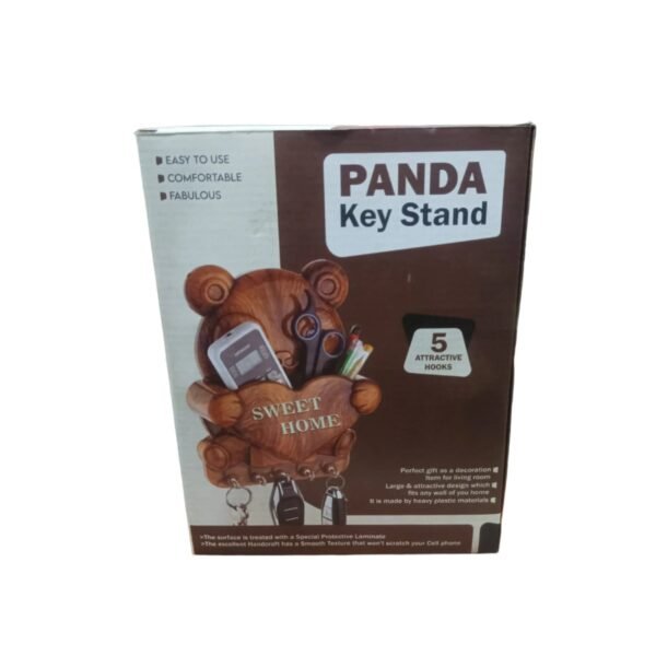 05_6e18e00b-dfd6-45a8-b92d-600299dfd907.jpg Cute Plastic Panda Key Holder, Wall Key Rack with 5 Hooks (1 Pc)