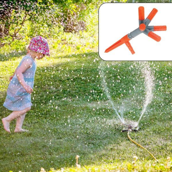 Garden Sprinkler 360° Rotating Adjustable Round 5 Arm Lawn Water Sprinkler