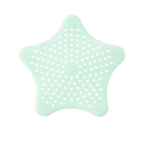 Mint Green Silicone Star Shaped Sink Filter Bathroom Hair Catcher Drain Strainers