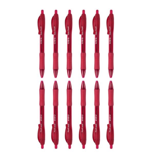 Red Colour Gel Pen Set, Set of 12 Pcs
