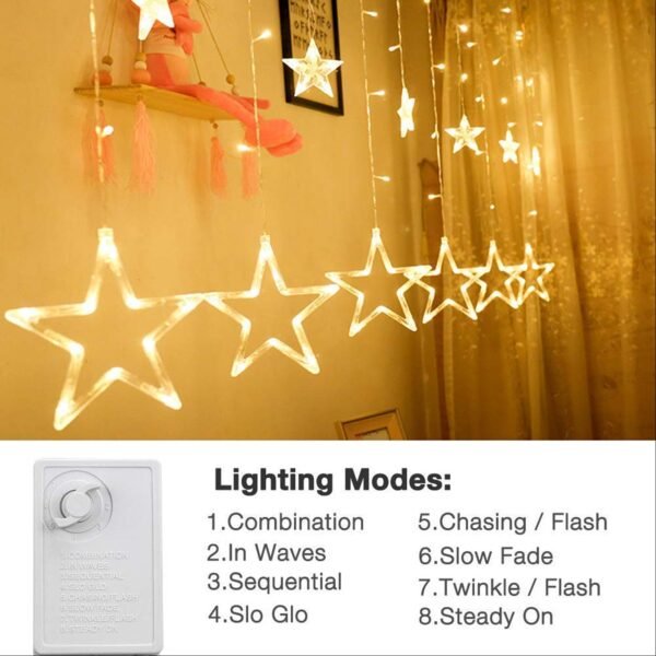 05_76e02a73-fb8f-46b0-87b7-4c1dce77a100.jpg 12 Stars Curtain String Lights – 8 Flashing Modes for Festival Decoration