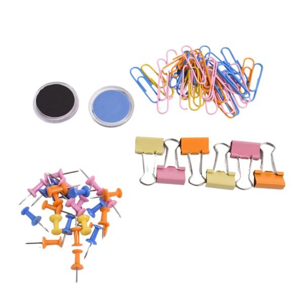 Binder Clips Paper Clips, Push Pins for Office and School Supplies (68 Pcs Set)
