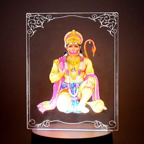 05_7a2f9f3d-f706-4d6a-b211-06505acb8b06.jpg Beautiful 3D Lord Hanuman Frame with soft white light (1 Pc)
