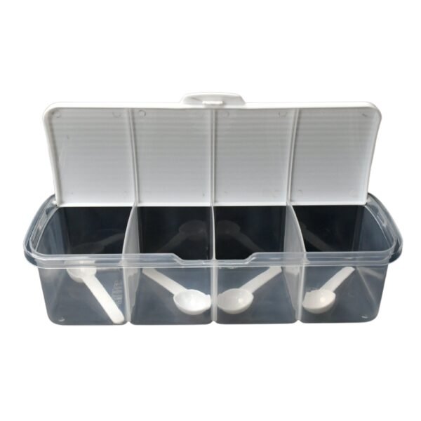 05_7ba3dc77-68f3-4f9c-8753-0180621baf13.jpg Kitchen Multipurpose Air-tight 4 Sections Storage Containers with 4 spoon (1 Pc )