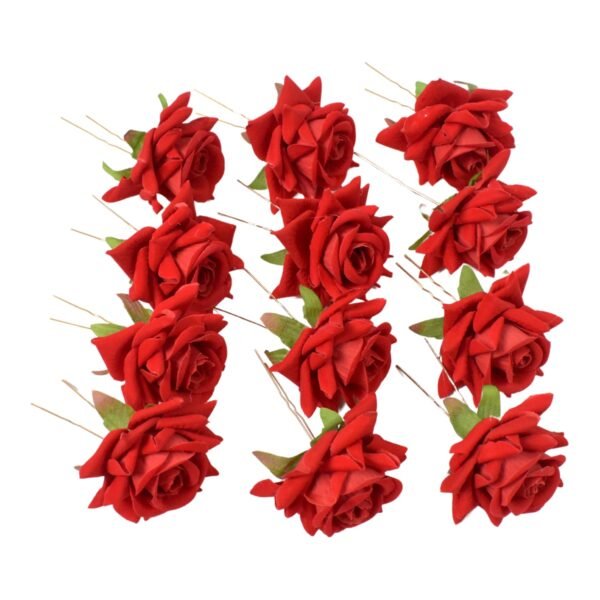 05_7e270cce-b5af-4b1a-8b23-105423f14a97.jpg Hair Clip Red Rose Bridal Hair Pins Rose (12 Pcs Set / Red Color Only)