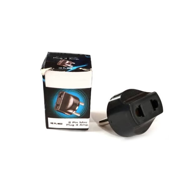2 Pin 4 Amp Plug Converter, Plug Adapter With Color Box (1 Pc )