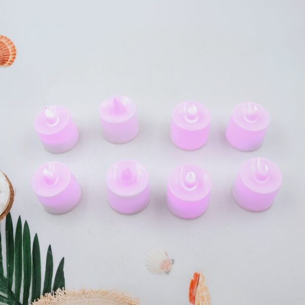 Pink Flameless LED Tealights for Festive Home Decor (Pack of 8)
