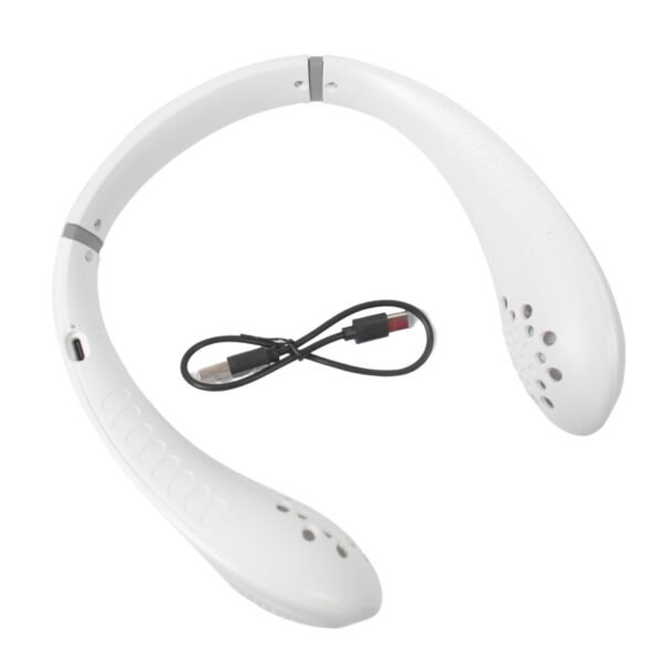 Portable USB Rechargeable Neck Fan – Wearable, 3 Speeds, Headphone Design