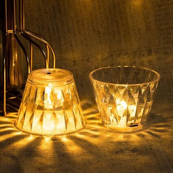 Cup Shape Crystal Table Lamp, Diwali (1 Pc)