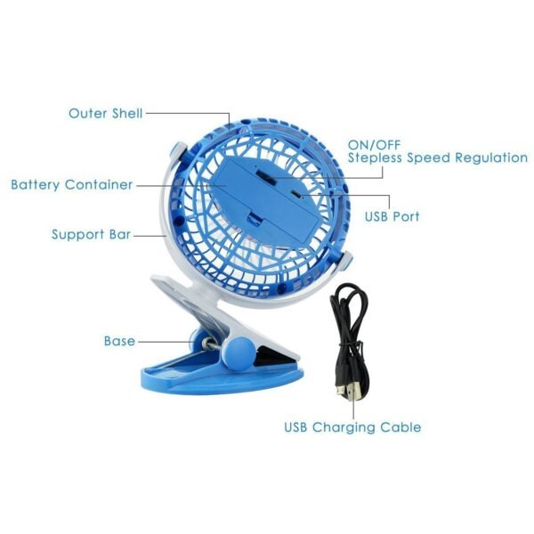 Mini USB Clip Fan – Portable Cooling Fan for Rooms (Battery Not Included)