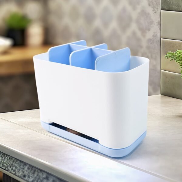 05_89cebb79-80b8-49b7-a897-6ed242819efb.jpg 6 Compartment Multi Purpose Organizer Toothbrush Holder Stand Plastic Caddy (1 Pc)