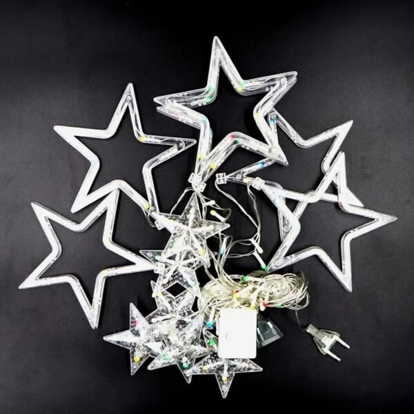 12 Stars LED Curtain String Lights with 8 Flashing Modes (Multicolor / With Box)