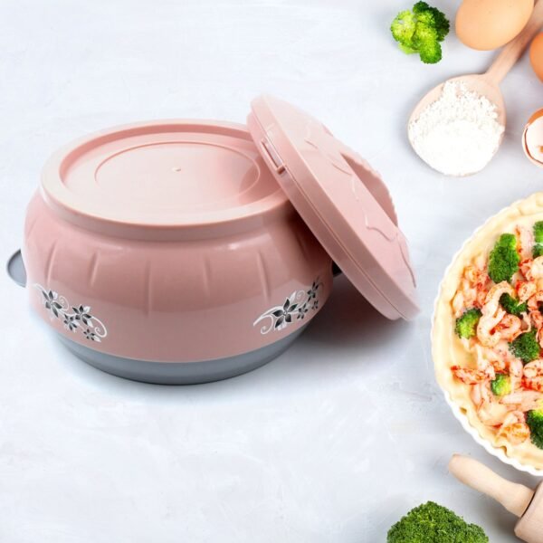 05_8de45e58-efad-47a6-97f5-744b77f9d304.jpg 4500ml Insulated Casserole Box (Steel): Floral Print, Keeps Food Hot/Cold