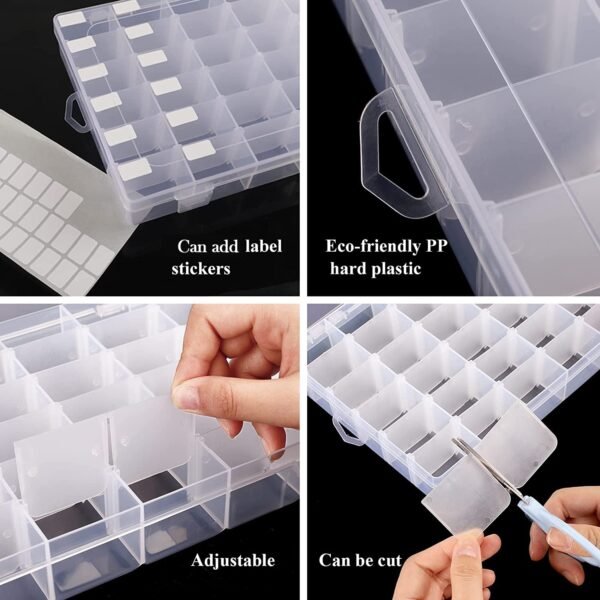 05_95021d95-1e0f-4eab-a10a-e499c71c7b4e.jpg 36 Grids Clear Plastic Organizer Box with Dividers Jewellery Storage Box 1 Pc