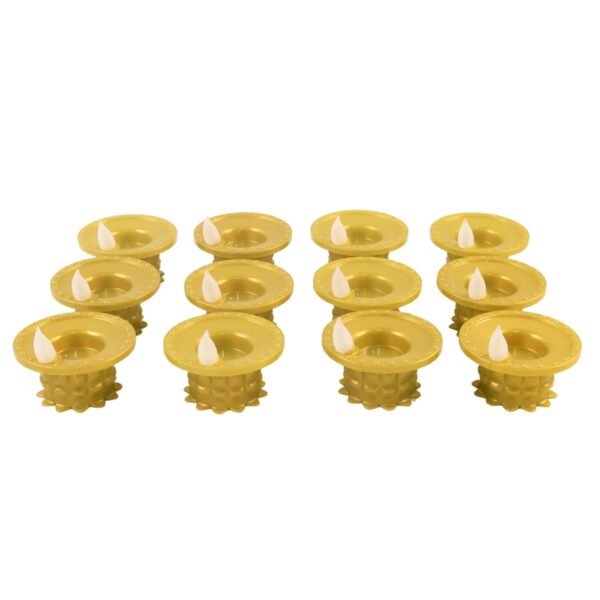 Set of 12 Water Sensor LED Golden Diyas