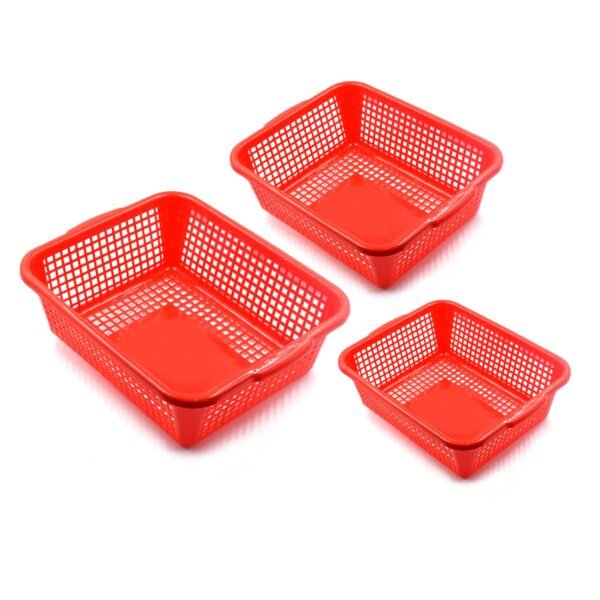Plastic 3 Pieces Kitchen Large Dish Rack Drainer Vegetables Fruits Washing Basket