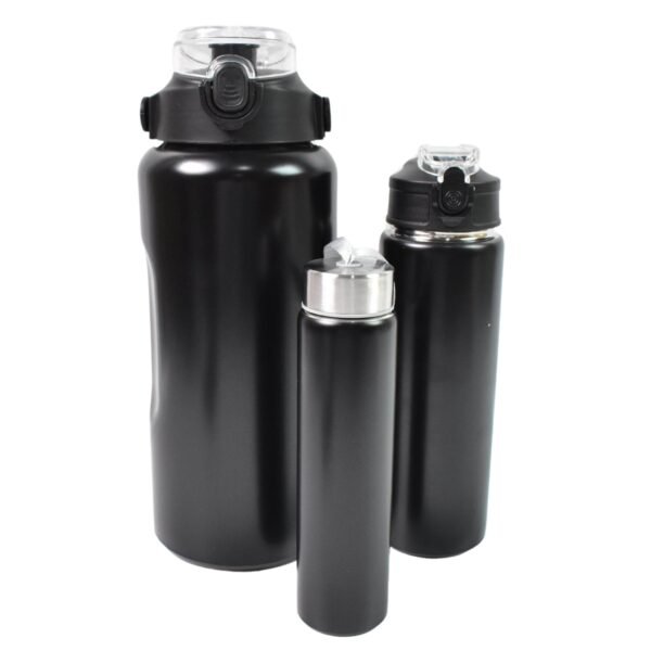 3 in 1 Stainless Steel Insulated Water Bottle – Double Wall Vacuum (3 Pcs Set)