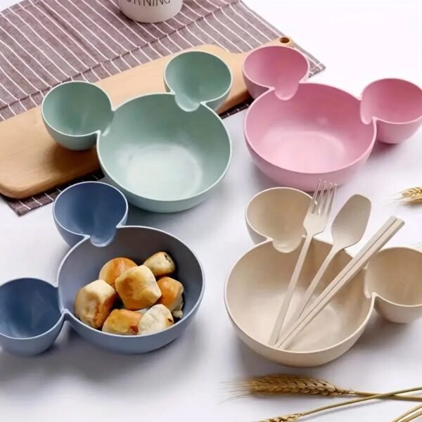 Mickey Mouse Shape Plates for Kids, Kids, Baby Cartoon Bowl Plate (1 Pc)