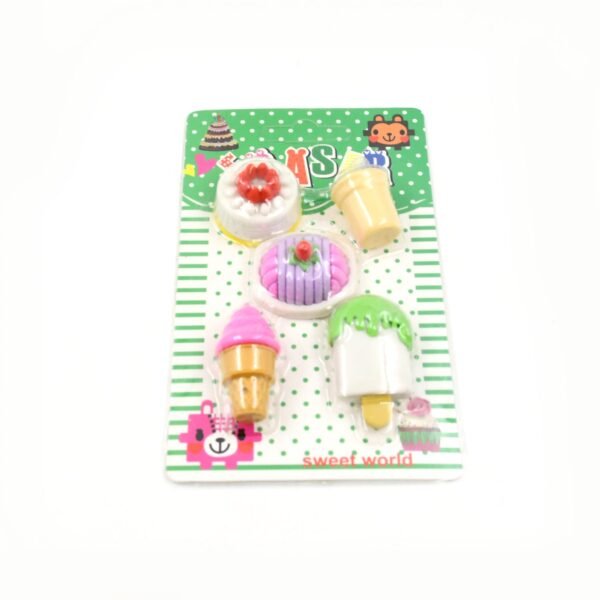 3D Mix Design Fancy & Stylish Colorful Erasers (1 Set)