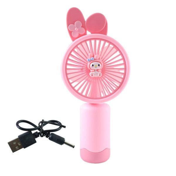 Cute Cartoon Design Rechargeable Mini Handheld Fan (1 Pc)