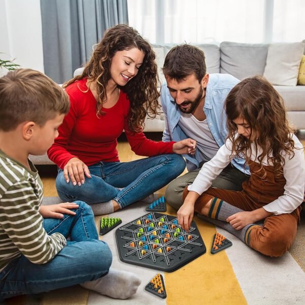 Strategic Triangle Color Matching Puzzle Board Game for Kids & Family